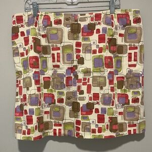 Lizgolf Skort, Corduroy, Multicolor, Geometric pattern, Size 14